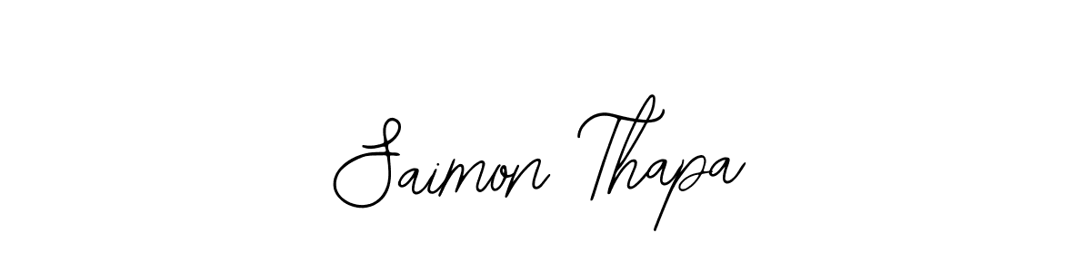 Use a signature maker to create a handwritten signature online. With this signature software, you can design (Bearetta-2O07w) your own signature for name Saimon Thapa. Saimon Thapa signature style 12 images and pictures png