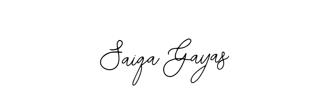 How to make Saiqa Gayas name signature. Use Bearetta-2O07w style for creating short signs online. This is the latest handwritten sign. Saiqa Gayas signature style 12 images and pictures png