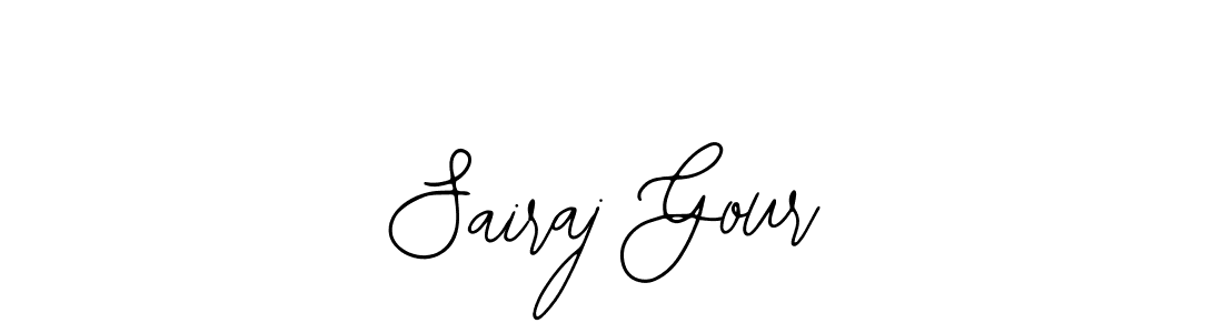 The best way (Bearetta-2O07w) to make a short signature is to pick only two or three words in your name. The name Sairaj Gour include a total of six letters. For converting this name. Sairaj Gour signature style 12 images and pictures png
