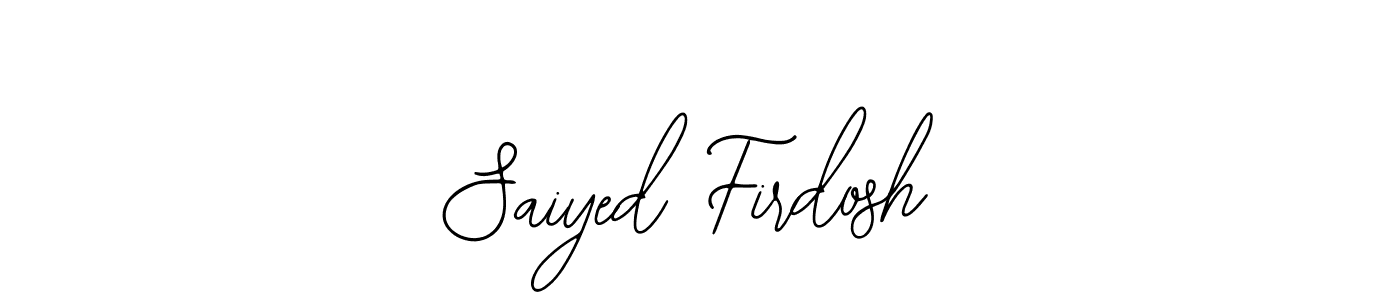 Make a beautiful signature design for name Saiyed Firdosh. Use this online signature maker to create a handwritten signature for free. Saiyed Firdosh signature style 12 images and pictures png