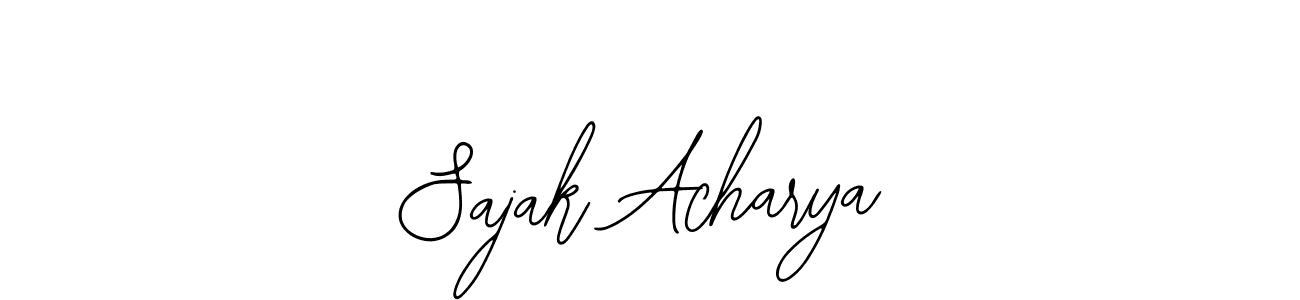 Also You can easily find your signature by using the search form. We will create Sajak Acharya name handwritten signature images for you free of cost using Bearetta-2O07w sign style. Sajak Acharya signature style 12 images and pictures png