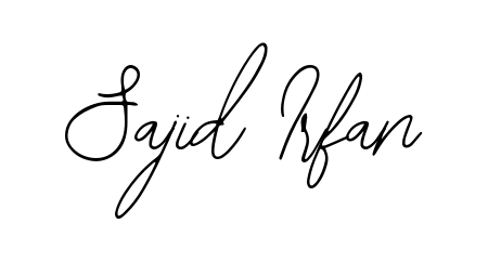 Give your name Sajid Irfan an exquisite flair with the Bearetta-2O07w script font. Ideal for contracts, resumes, and formal letterheads. Sajid Irfan signature style 12 images and pictures png