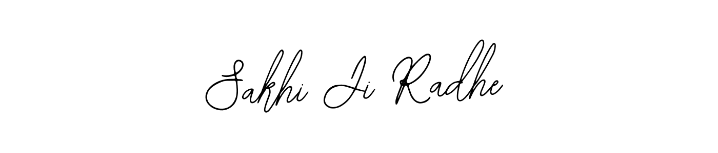 How to make Sakhi Ji Radhe name signature. Use Bearetta-2O07w style for creating short signs online. This is the latest handwritten sign. Sakhi Ji Radhe signature style 12 images and pictures png