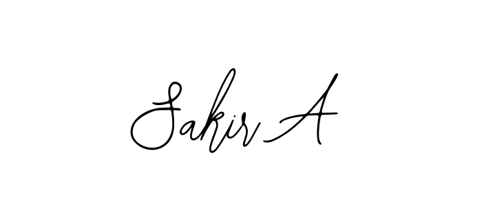 How to make Sakir A name signature. Use Bearetta-2O07w style for creating short signs online. This is the latest handwritten sign. Sakir A signature style 12 images and pictures png