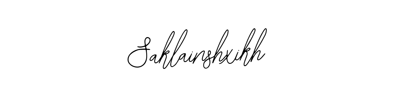 Use a signature maker to create a handwritten signature online. With this signature software, you can design (Bearetta-2O07w) your own signature for name Saklainshxikh. Saklainshxikh signature style 12 images and pictures png