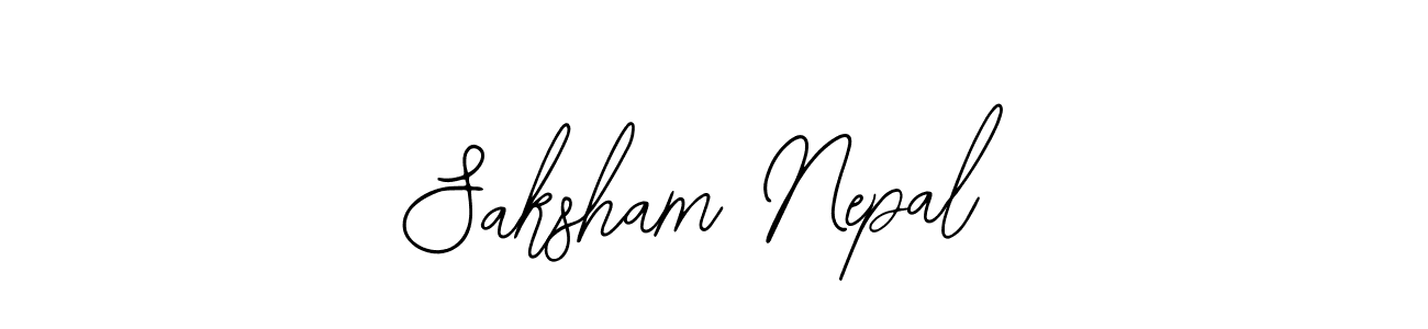 Create a beautiful signature design for name Saksham Nepal. With this signature (Bearetta-2O07w) fonts, you can make a handwritten signature for free. Saksham Nepal signature style 12 images and pictures png