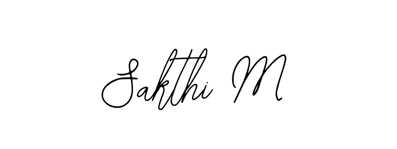 How to make Sakthi M name signature. Use Bearetta-2O07w style for creating short signs online. This is the latest handwritten sign. Sakthi M signature style 12 images and pictures png