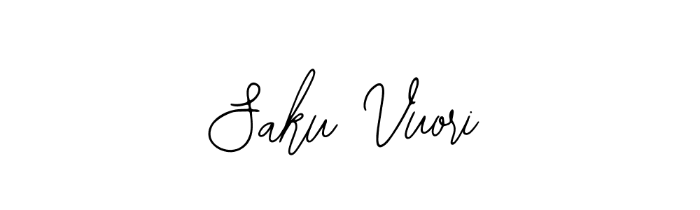 You should practise on your own different ways (Bearetta-2O07w) to write your name (Saku Vuori) in signature. don't let someone else do it for you. Saku Vuori signature style 12 images and pictures png