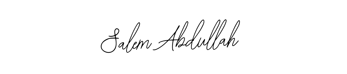 The best way (Bearetta-2O07w) to make a short signature is to pick only two or three words in your name. The name Salem Abdullah include a total of six letters. For converting this name. Salem Abdullah signature style 12 images and pictures png