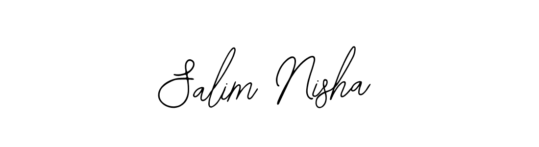 You should practise on your own different ways (Bearetta-2O07w) to write your name (Salim Nisha) in signature. don't let someone else do it for you. Salim Nisha signature style 12 images and pictures png