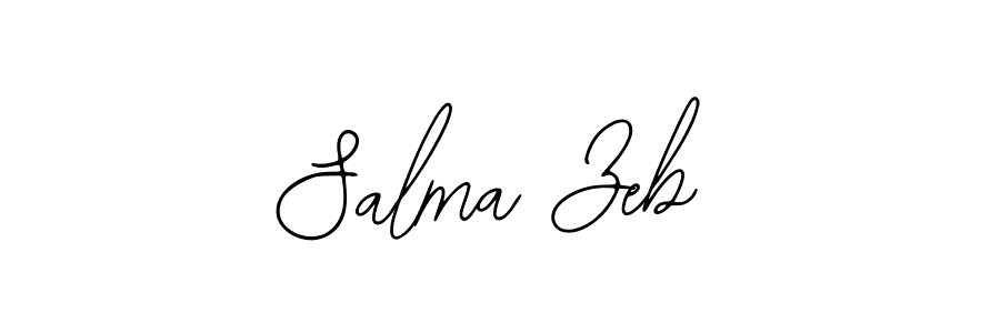 You should practise on your own different ways (Bearetta-2O07w) to write your name (Salma Zeb) in signature. don't let someone else do it for you. Salma Zeb signature style 12 images and pictures png