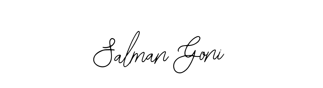 You should practise on your own different ways (Bearetta-2O07w) to write your name (Salman Goni) in signature. don't let someone else do it for you. Salman Goni signature style 12 images and pictures png