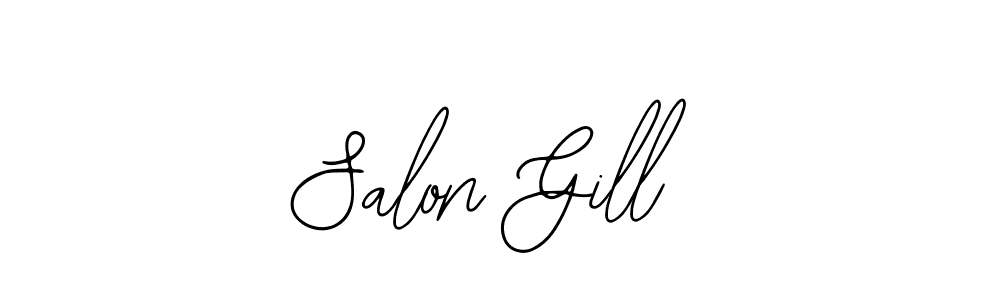 How to make Salon Gill name signature. Use Bearetta-2O07w style for creating short signs online. This is the latest handwritten sign. Salon Gill signature style 12 images and pictures png