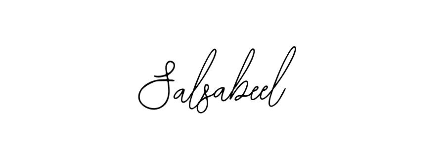 How to make Salsabeel name signature. Use Bearetta-2O07w style for creating short signs online. This is the latest handwritten sign. Salsabeel signature style 12 images and pictures png