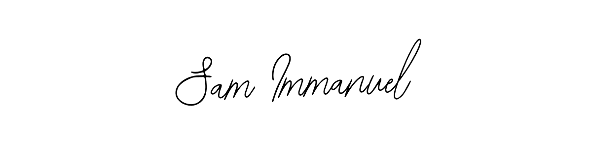 How to make Sam Immanuel name signature. Use Bearetta-2O07w style for creating short signs online. This is the latest handwritten sign. Sam Immanuel signature style 12 images and pictures png