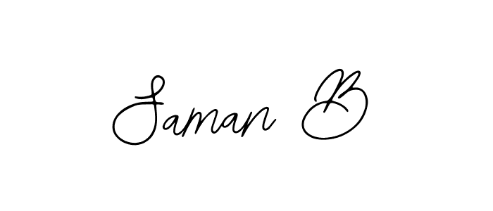 How to make Saman B name signature. Use Bearetta-2O07w style for creating short signs online. This is the latest handwritten sign. Saman B signature style 12 images and pictures png