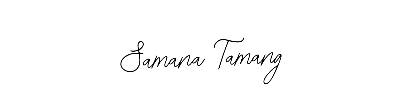 Also You can easily find your signature by using the search form. We will create Samana Tamang name handwritten signature images for you free of cost using Bearetta-2O07w sign style. Samana Tamang signature style 12 images and pictures png