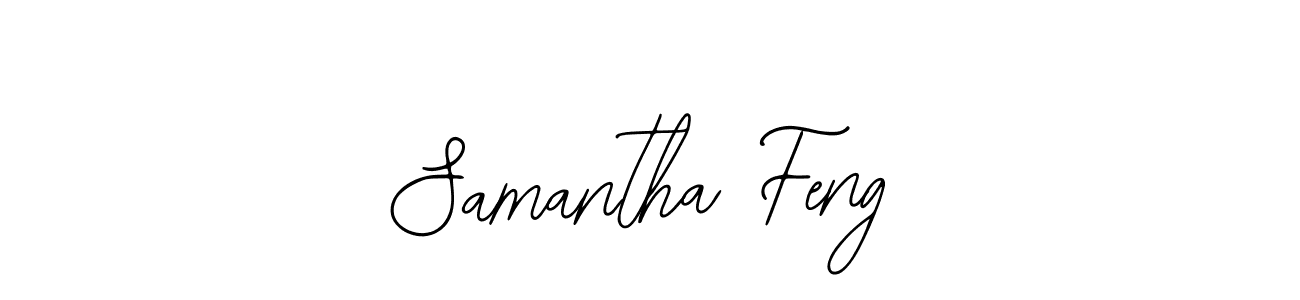 You should practise on your own different ways (Bearetta-2O07w) to write your name (Samantha Feng) in signature. don't let someone else do it for you. Samantha Feng signature style 12 images and pictures png
