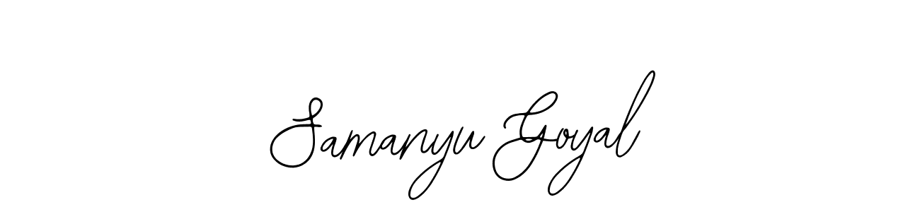 How to make Samanyu Goyal name signature. Use Bearetta-2O07w style for creating short signs online. This is the latest handwritten sign. Samanyu Goyal signature style 12 images and pictures png