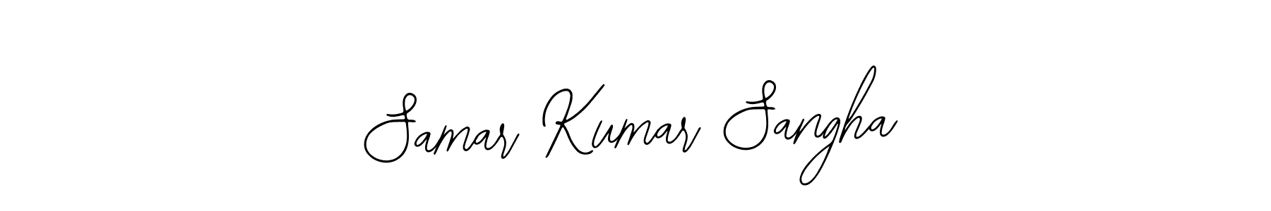 How to make Samar Kumar Sangha name signature. Use Bearetta-2O07w style for creating short signs online. This is the latest handwritten sign. Samar Kumar Sangha signature style 12 images and pictures png