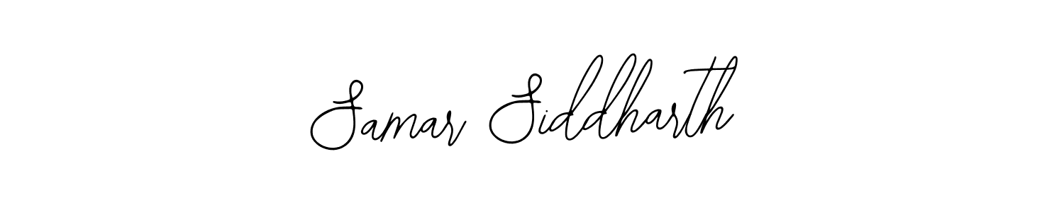 You should practise on your own different ways (Bearetta-2O07w) to write your name (Samar Siddharth) in signature. don't let someone else do it for you. Samar Siddharth signature style 12 images and pictures png