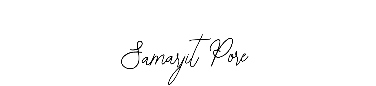 The best way (Bearetta-2O07w) to make a short signature is to pick only two or three words in your name. The name Samarjit Pore include a total of six letters. For converting this name. Samarjit Pore signature style 12 images and pictures png