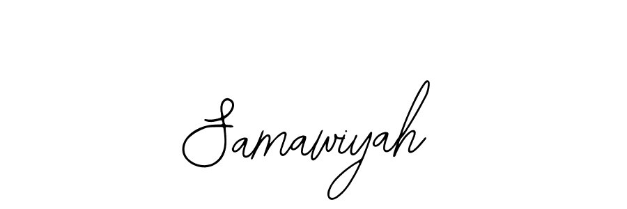 Use a signature maker to create a handwritten signature online. With this signature software, you can design (Bearetta-2O07w) your own signature for name Samawiyah. Samawiyah signature style 12 images and pictures png