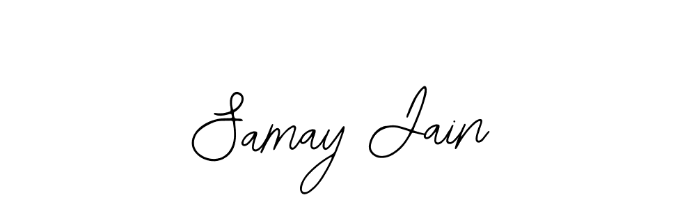 You should practise on your own different ways (Bearetta-2O07w) to write your name (Samay Jain) in signature. don't let someone else do it for you. Samay Jain signature style 12 images and pictures png