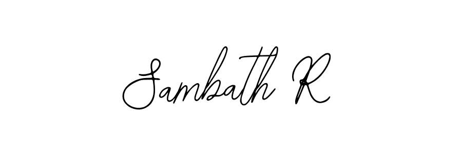 The best way (Bearetta-2O07w) to make a short signature is to pick only two or three words in your name. The name Sambath R include a total of six letters. For converting this name. Sambath R signature style 12 images and pictures png