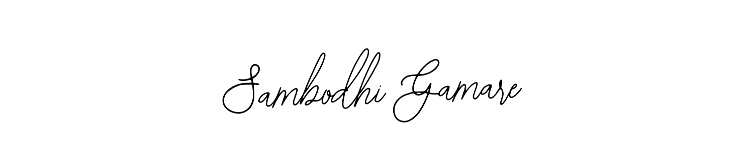 The best way (Bearetta-2O07w) to make a short signature is to pick only two or three words in your name. The name Sambodhi Gamare include a total of six letters. For converting this name. Sambodhi Gamare signature style 12 images and pictures png