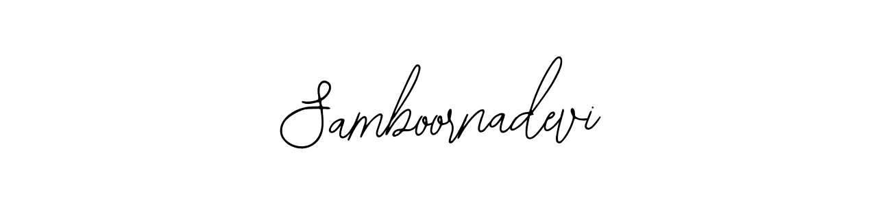 How to make Samboornadevi name signature. Use Bearetta-2O07w style for creating short signs online. This is the latest handwritten sign. Samboornadevi signature style 12 images and pictures png