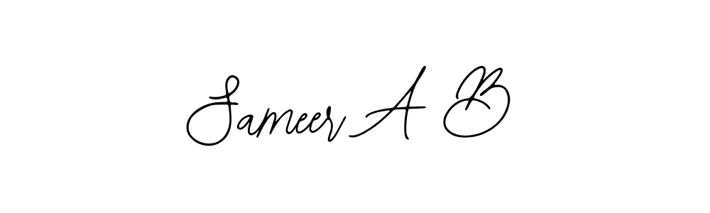 How to make Sameer A B name signature. Use Bearetta-2O07w style for creating short signs online. This is the latest handwritten sign. Sameer A B signature style 12 images and pictures png