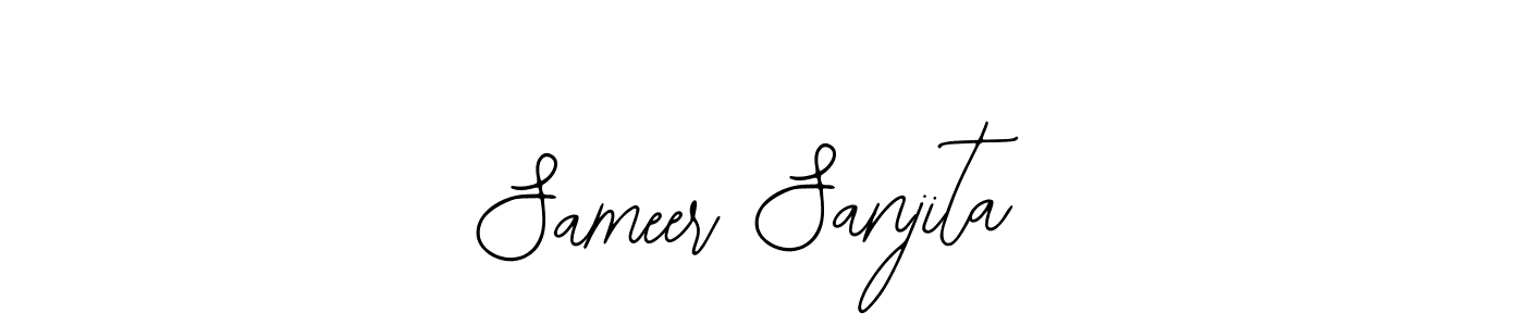 This is the best signature style for the Sameer Sanjita name. Also you like these signature font (Bearetta-2O07w). Mix name signature. Sameer Sanjita signature style 12 images and pictures png