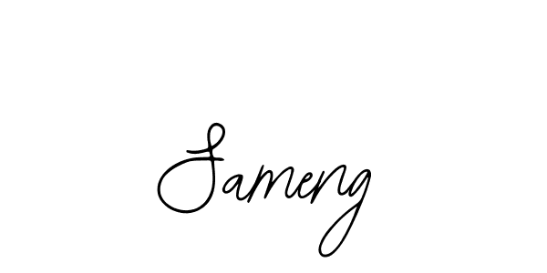 Use a signature maker to create a handwritten signature online. With this signature software, you can design (Bearetta-2O07w) your own signature for name Sameng. Sameng signature style 12 images and pictures png