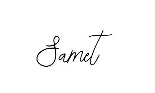 Use a signature maker to create a handwritten signature online. With this signature software, you can design (Bearetta-2O07w) your own signature for name Samet. Samet signature style 12 images and pictures png