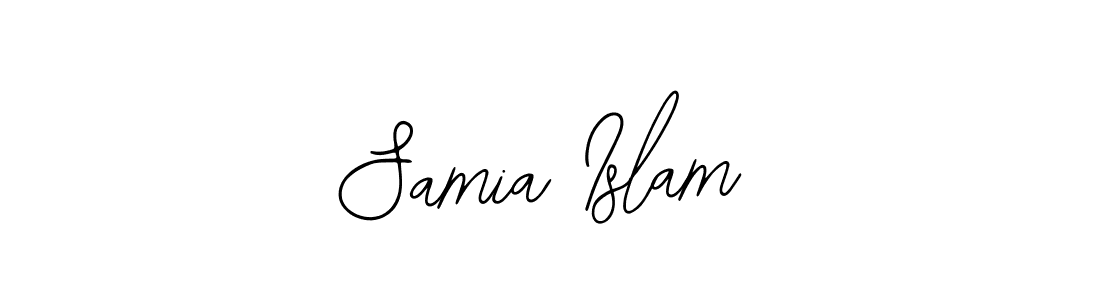 How to make Samia Islam name signature. Use Bearetta-2O07w style for creating short signs online. This is the latest handwritten sign. Samia Islam signature style 12 images and pictures png