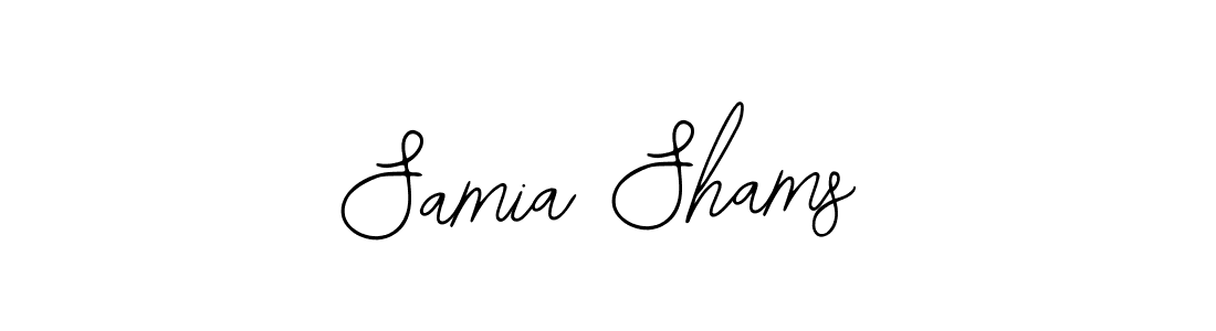 How to make Samia Shams name signature. Use Bearetta-2O07w style for creating short signs online. This is the latest handwritten sign. Samia Shams signature style 12 images and pictures png