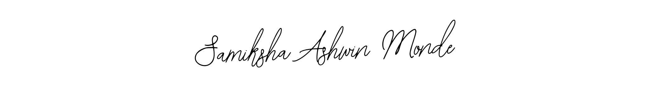 You should practise on your own different ways (Bearetta-2O07w) to write your name (Samiksha Ashwin Monde) in signature. don't let someone else do it for you. Samiksha Ashwin Monde signature style 12 images and pictures png
