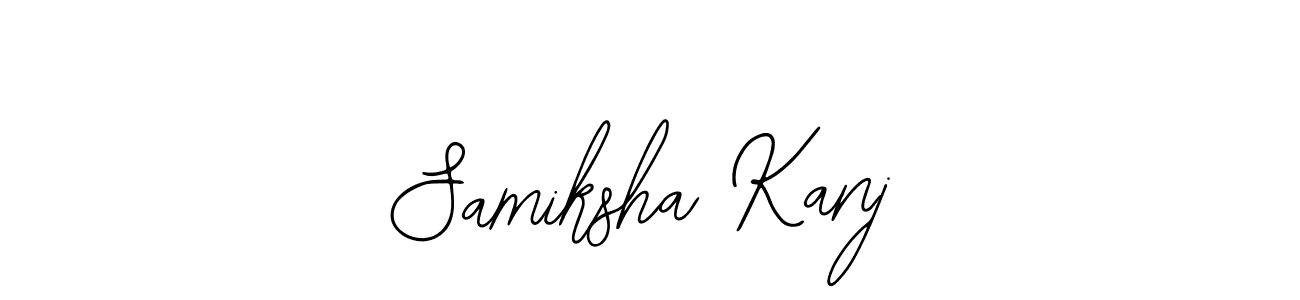 The best way (Bearetta-2O07w) to make a short signature is to pick only two or three words in your name. The name Samiksha Kanj include a total of six letters. For converting this name. Samiksha Kanj signature style 12 images and pictures png