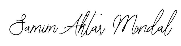 The Bearetta-2O07w typeface gives name Samim Aktar Mondal a refined look. Suitable for certificates, diplomas, and official verification. Samim Aktar Mondal signature style 12 images and pictures png