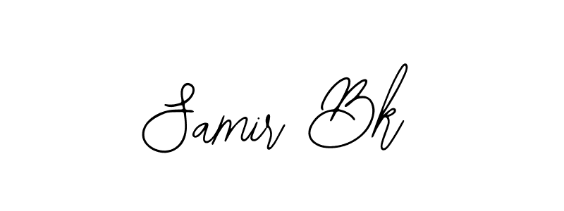 How to make Samir Bk name signature. Use Bearetta-2O07w style for creating short signs online. This is the latest handwritten sign. Samir Bk signature style 12 images and pictures png