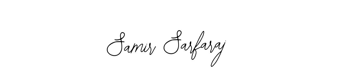 You should practise on your own different ways (Bearetta-2O07w) to write your name (Samir Sarfaraj) in signature. don't let someone else do it for you. Samir Sarfaraj signature style 12 images and pictures png