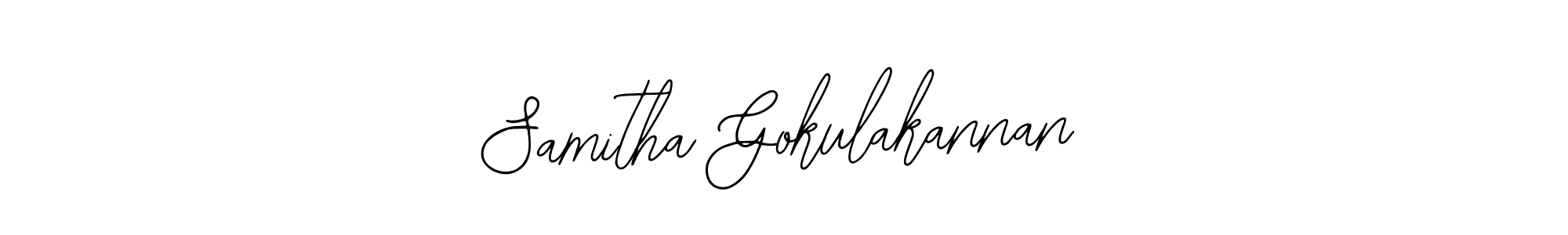 The best way (Bearetta-2O07w) to make a short signature is to pick only two or three words in your name. The name Samitha Gokulakannan include a total of six letters. For converting this name. Samitha Gokulakannan signature style 12 images and pictures png