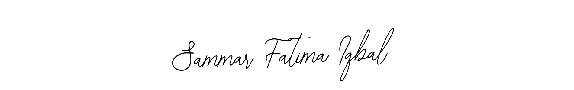 The best way (Bearetta-2O07w) to make a short signature is to pick only two or three words in your name. The name Sammar Fatima Iqbal include a total of six letters. For converting this name. Sammar Fatima Iqbal signature style 12 images and pictures png