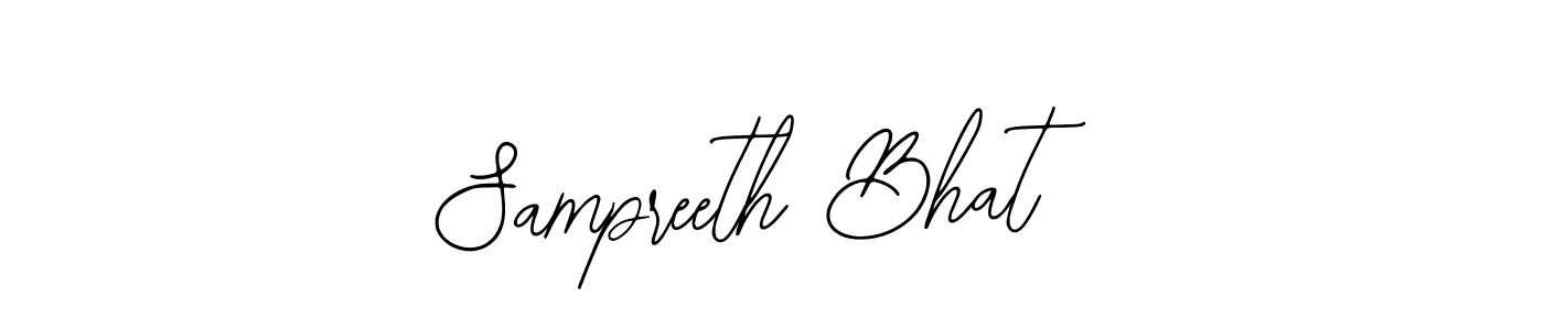 How to make Sampreeth Bhat name signature. Use Bearetta-2O07w style for creating short signs online. This is the latest handwritten sign. Sampreeth Bhat signature style 12 images and pictures png