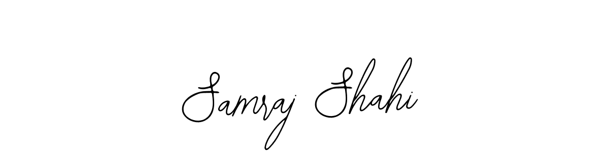 You should practise on your own different ways (Bearetta-2O07w) to write your name (Samraj Shahi) in signature. don't let someone else do it for you. Samraj Shahi signature style 12 images and pictures png