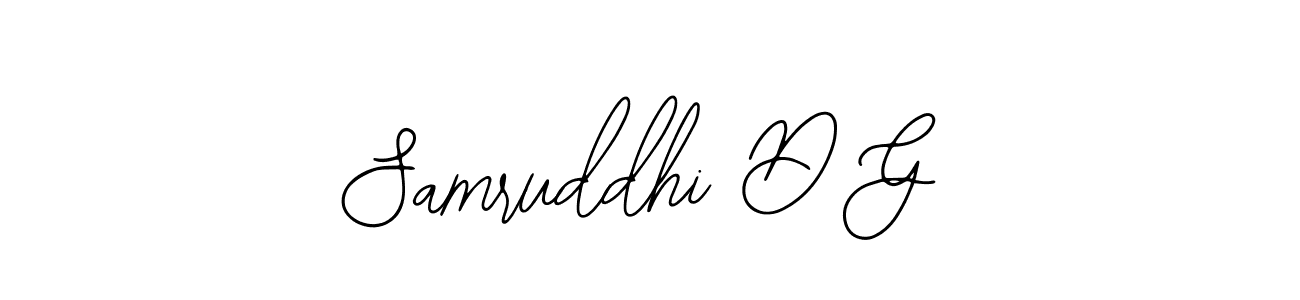 Also You can easily find your signature by using the search form. We will create Samruddhi D G name handwritten signature images for you free of cost using Bearetta-2O07w sign style. Samruddhi D G signature style 12 images and pictures png