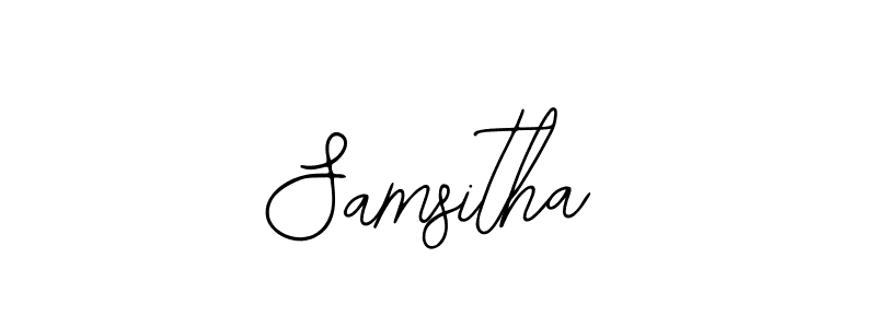 How to make Samsitha signature? Bearetta-2O07w is a professional autograph style. Create handwritten signature for Samsitha name. Samsitha signature style 12 images and pictures png