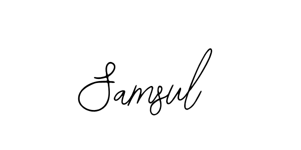 How to make Samsul signature? Bearetta-2O07w is a professional autograph style. Create handwritten signature for Samsul name. Samsul signature style 12 images and pictures png