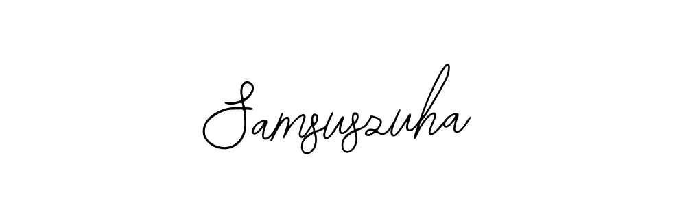 Use a signature maker to create a handwritten signature online. With this signature software, you can design (Bearetta-2O07w) your own signature for name Samsuszuha. Samsuszuha signature style 12 images and pictures png